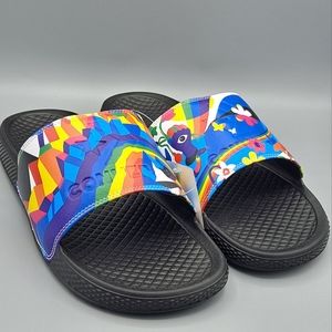 NEW Converse All Star Slide Slip Italy Blue Gay Pride Rainbow Slides Size 13